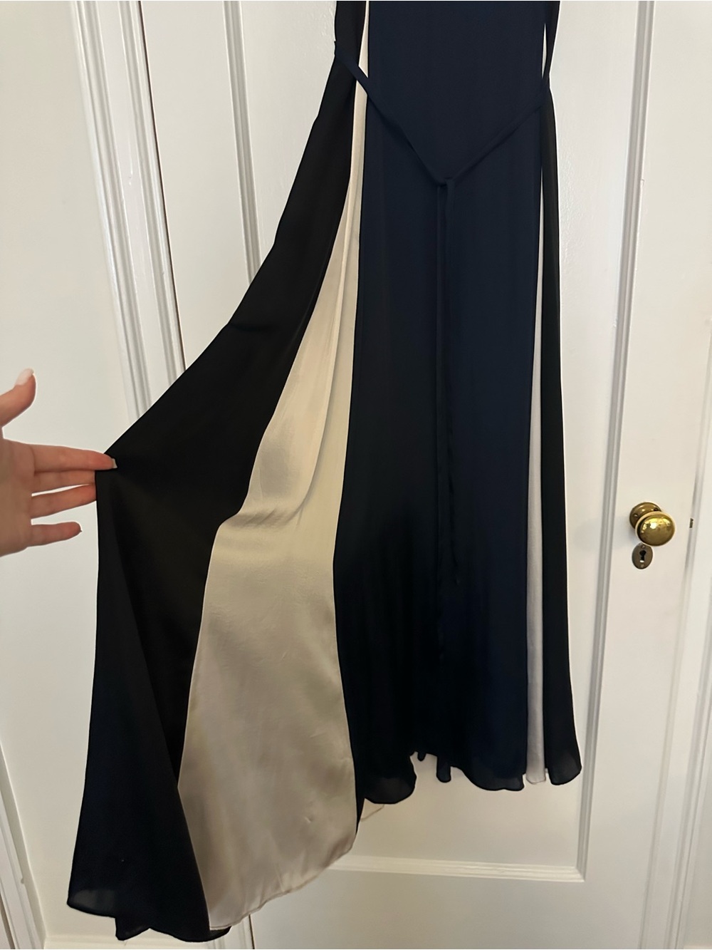 Banana Republic Navy and Cream Maxi Evening Dress - Picture 2 of 6